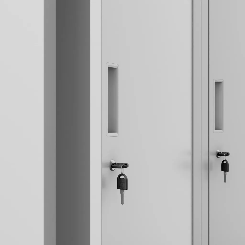 Armoire métallique sécurisée KACPER D600 - Solution rangement gris - 7