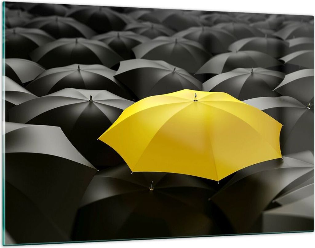 Bilder auf glas - Regenschirme Regen Wetter - 120x80cm - Glasbilder - Wandbilder - Kunstdruck - zum Aufhängen bereit - Wanddekoration aus Glas - G...