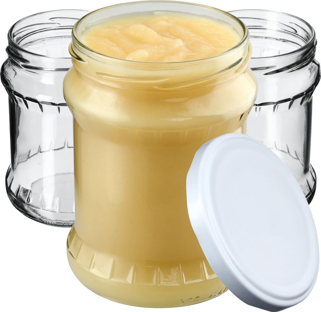 KADAX Einmachgläser mit Deckel "Kisko", Marmeladengläser, Einweckgläser, 500 ml, Weiß, 16 Stück