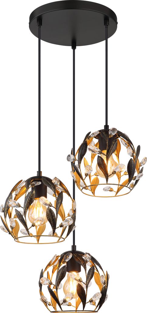 Globo Lighting|Hängeleuchte Metall schwarz matt, 3x E27