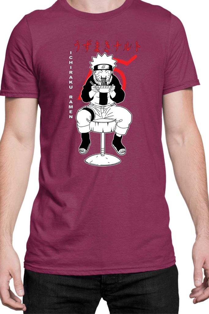 Herren T-Shirt Naruto Ichuraku Ramen 02, Man 3XL / Burgundy