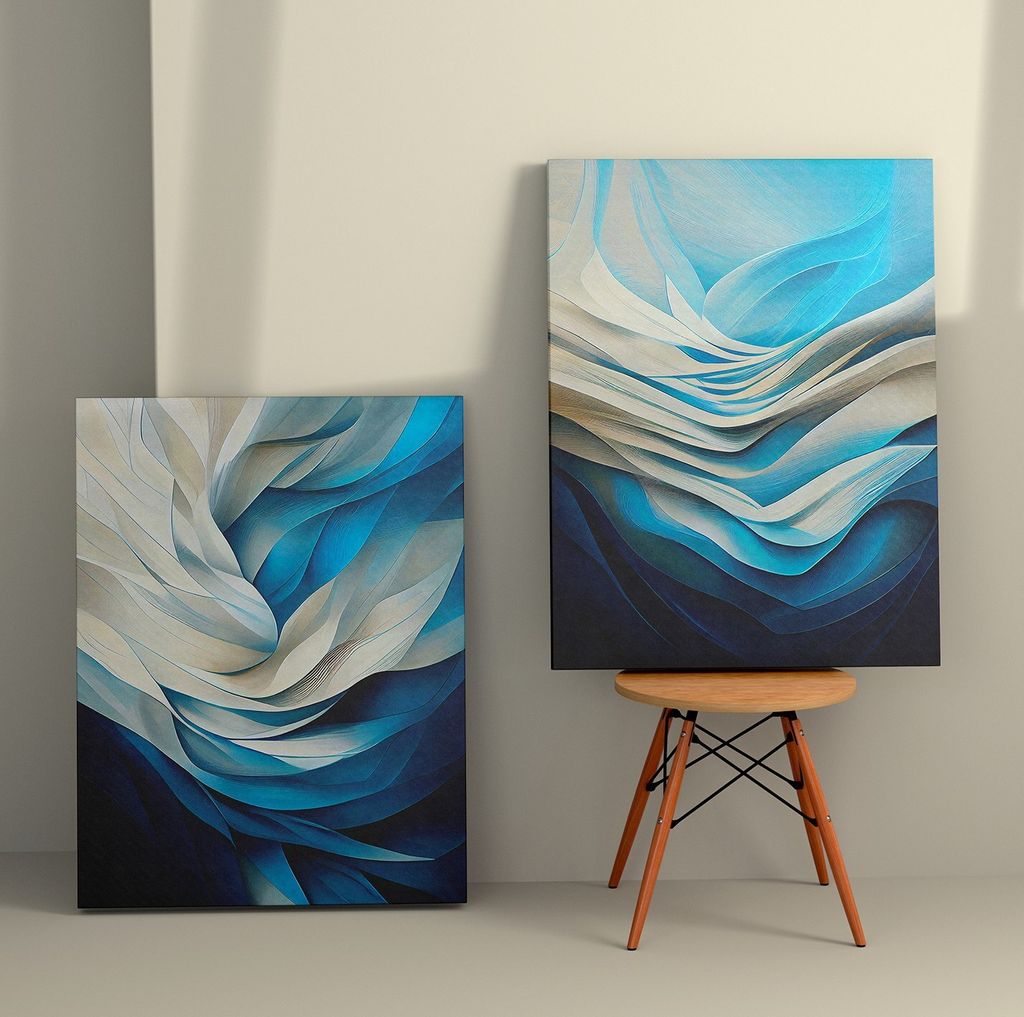 Wallity, 2KNV4307 - 70 x 100, Dekoratives Leinwandgemälde (2 Stück), Mehrfarbig, 100 % LEINWAND, 70 x 100 cm