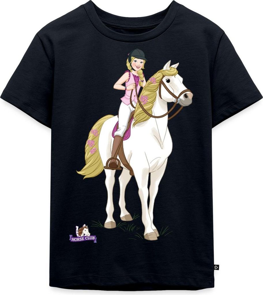 Spreadshirt Schleich Horse Club Sofia posiert auf Blossom Kinder Premium T-Shirt, 98/104 (2 Jahre), Navy