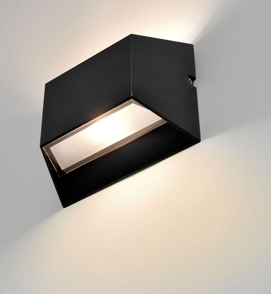 MODERNE LED Außenleuchte Außenwandleuchte IP54 schwarz 12W Produktbild 