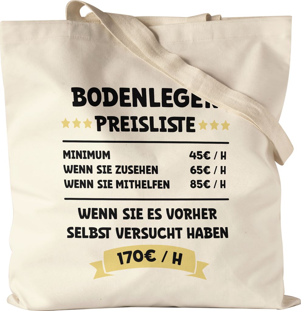 Bodenleger Preisliste Stoffbeutel Jutebeutel Canvas Boden Gebäude Böden Fußboden Parkett Bodenbelag Räume Beruf Arbeit