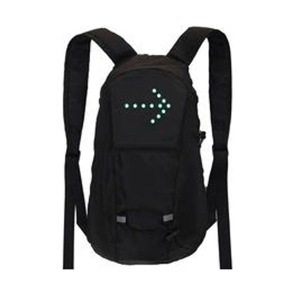 Schwarz LED Rucksack 15 Liter Weste mit Blinker Reflektor Produktbild 