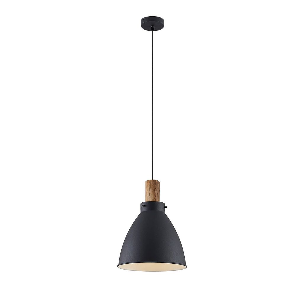 Lindby Hängeleuchte Trebale, E27, Ø 28 cm, schwarz, Metall