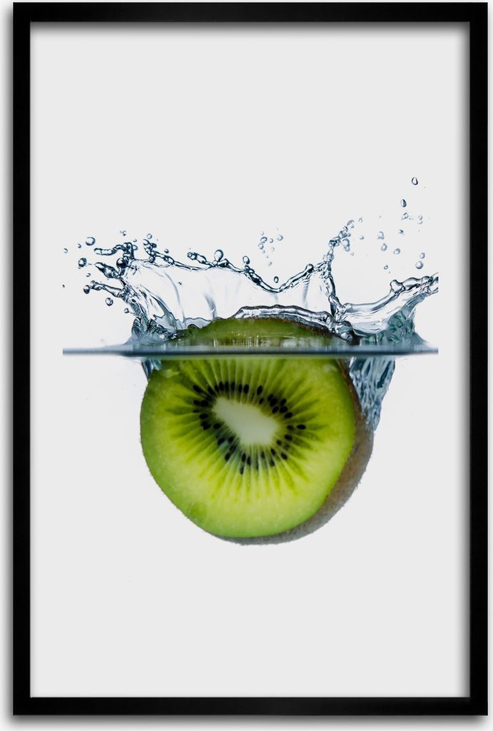 Bild - Bilderrahmen - 40 cm x 60 cm - MDF - Rahmen - Wandkunst - Frucht unter Wasser