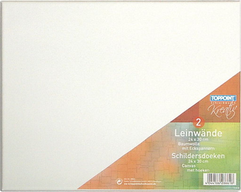 2 Leinwände bespannte Keilrahmen Leinwand 24x30cm
