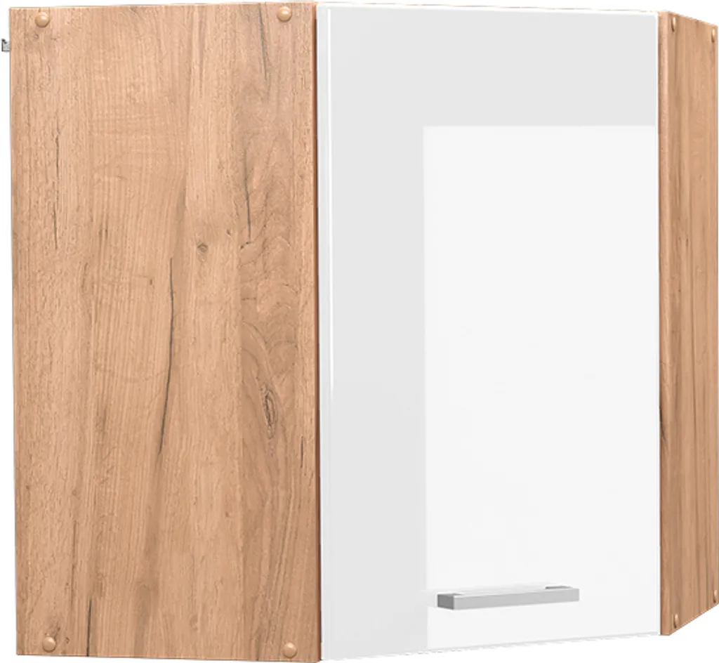 Vicco Mobile Cucina Angolare R-Line 57cm - Bianco Lucido/Quercia