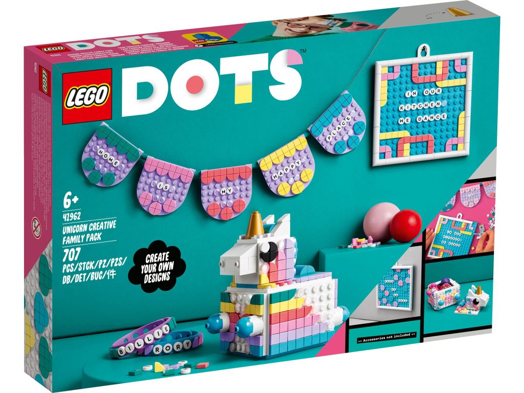 LEGO® DOTS 41962 - Zestaw kreatywny z rodziną jednorożców Zdjęcie produktu 