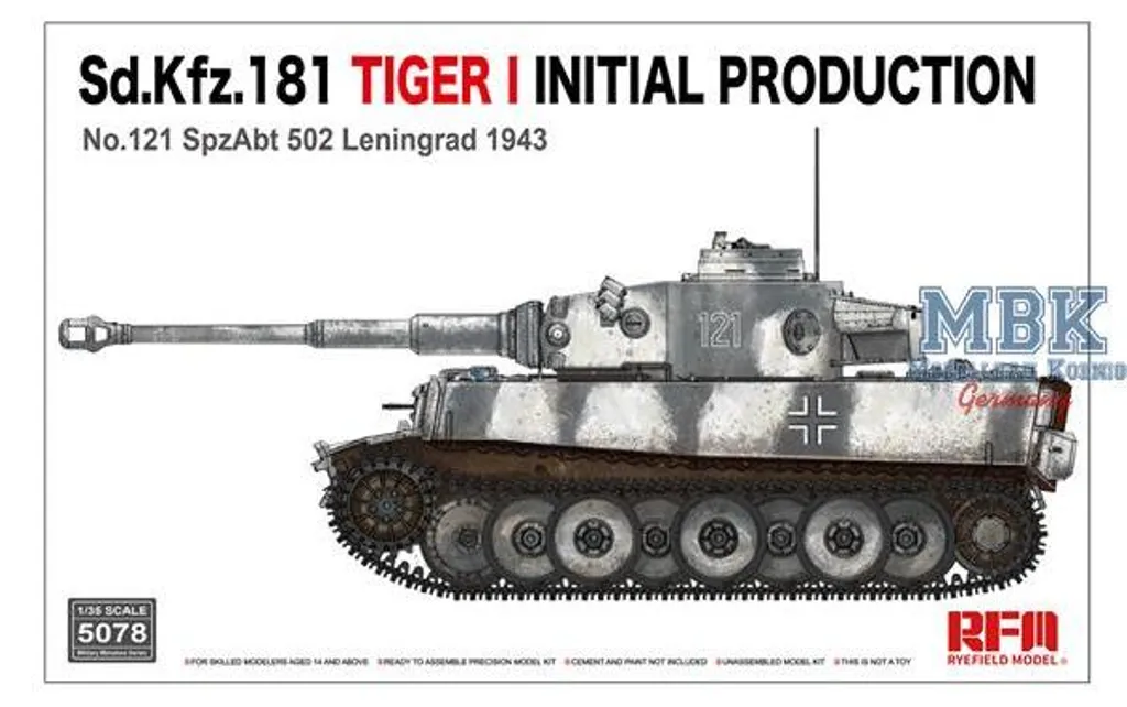Tiger I Leningrad RFM5078 avec détails réalistes et pièces en métal