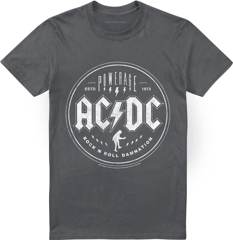 AC/DC - "Powerage" T-Shirt für Herren/Damen Uni TV28116 (4XL) (Holzkohle)
