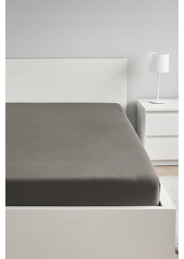 Bettlaken - Spannbettlaken mit Gummizug - 140x200 cm - Jersey - 100% Baumwolle - 160g/m2 - Grau - Hochwertiges