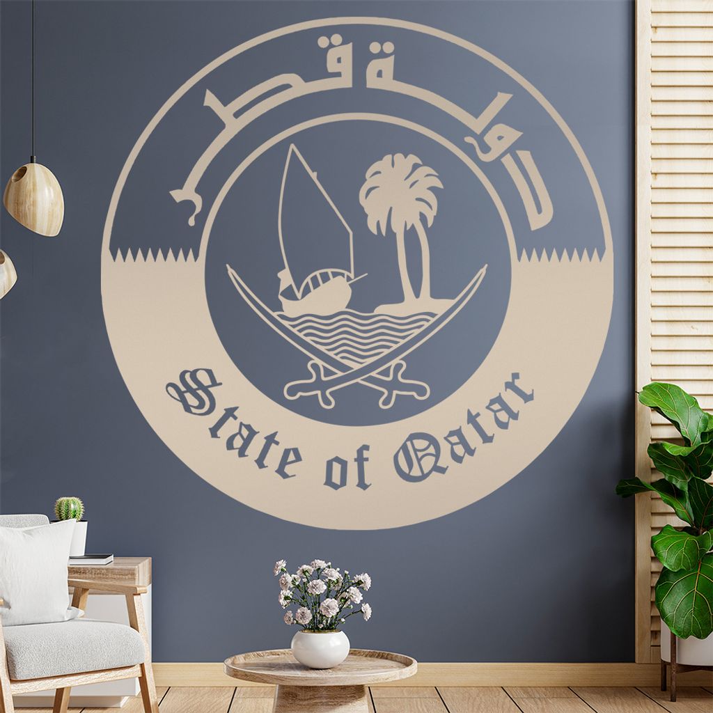 Katar Qatar Wappen Wandtattoo Wandaufkleber Wall Sticker - Dekoration, Küche, Wohnzimmer, Schlafzimmer, Badezimmer