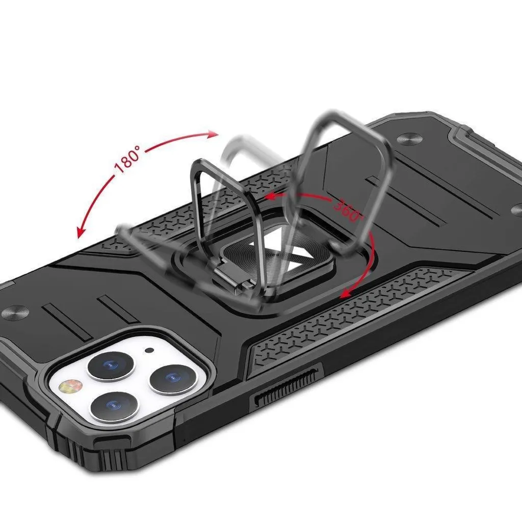 Custodia Professionale iPhone 14 Pro Max Wozinsky Ring Armor - Nero Business - 5