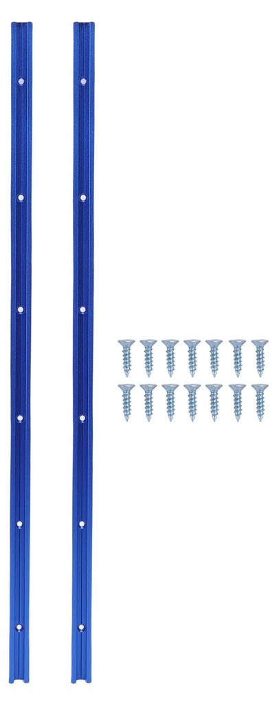 2 Stück 600 mm T-Schiene, 3/4 Zoll, doppelt geschnittenes Profil aus Aluminium mit vorgebohrten Befestigungslöchern für Tischkreissägen, Oberfr...