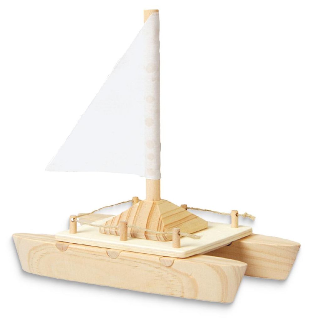 Kit de construction en bois "Bateau catamaran" Modèle kit Image du produit 