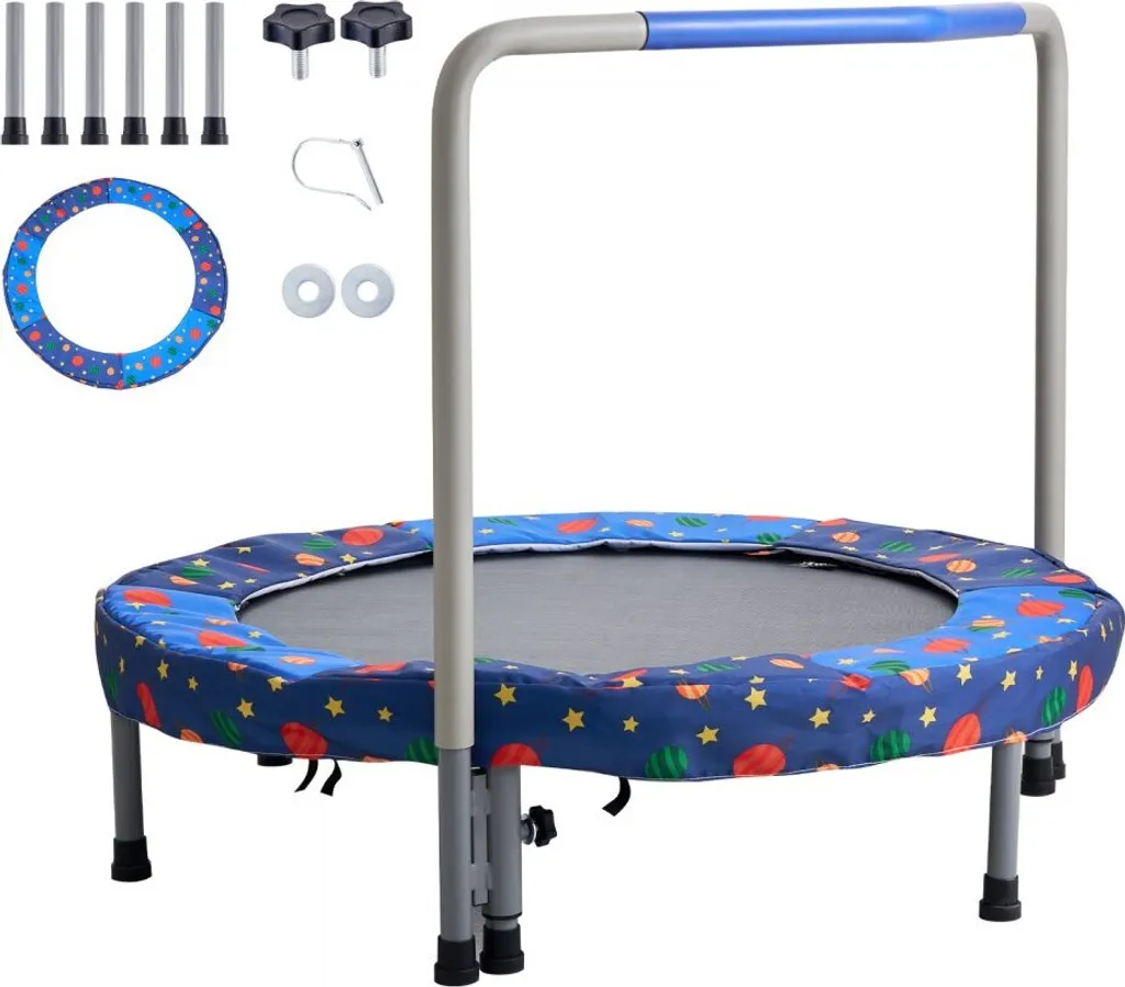 Trampoline pliable bleu 91 cm avec structure robuste de 100 kg - 9
