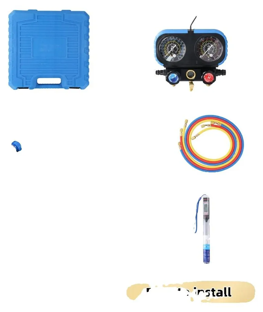 Pompe à vide climatisation et kit manifold compatible multi-gaz R134a