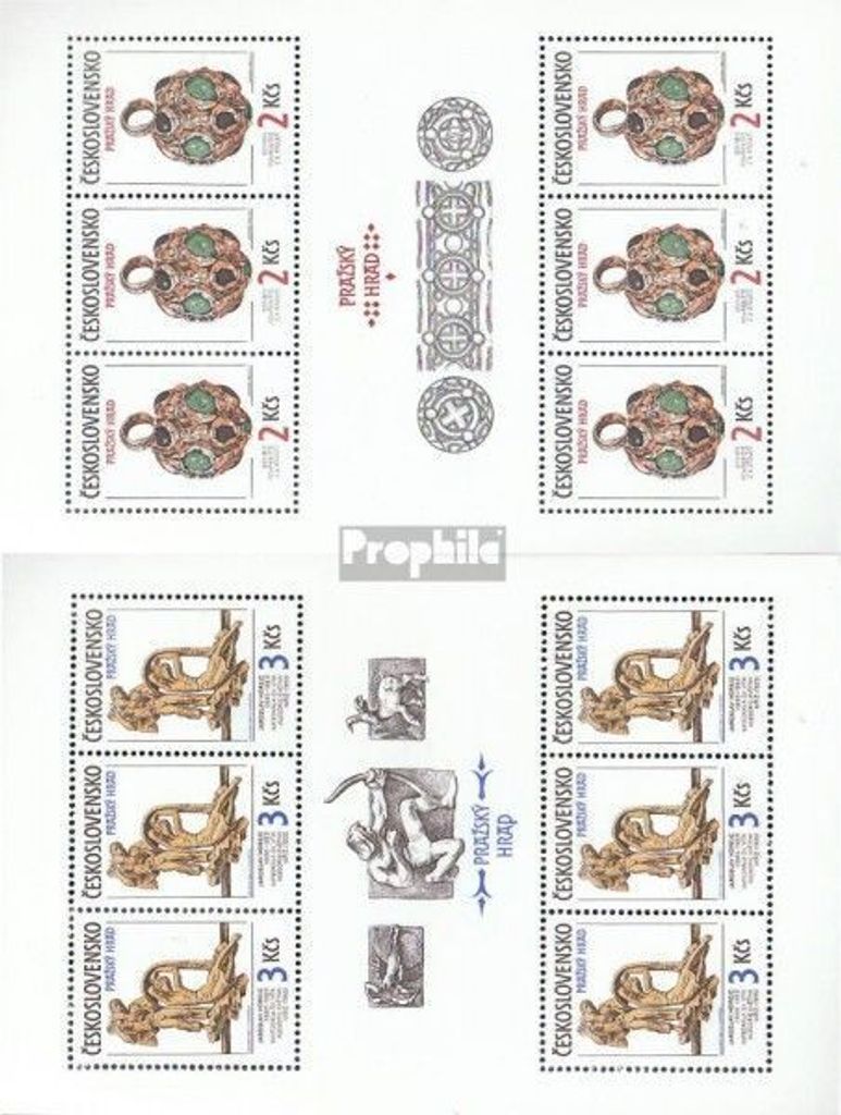 Briefmarken Tschechoslowakei 1986 Mi 2865Klb-2866Klb Kleinbögen (kompl.Ausg.) postfrisch Prager Burg