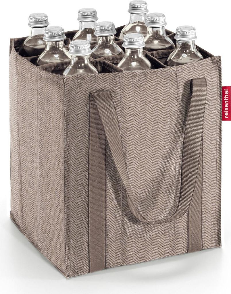 Reisenthel bottlebag, Flaschenbeutel, Grau, Polyester, Muster, 240 mm, 240 mm