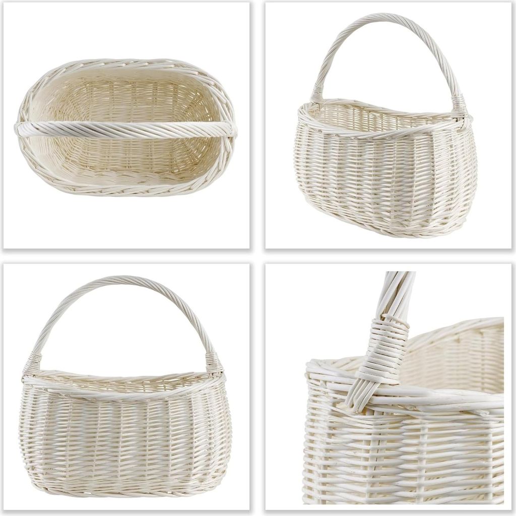 Creative Home Einkaufskorb Weidenkorb mit Henkel Picknickkorb - 45 x 26 x 41 cm