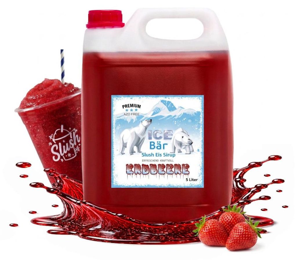 Ice Bär Slush Sirup Erdbeere 5 Liter 1:5 AZO frei ohne Produktbild 