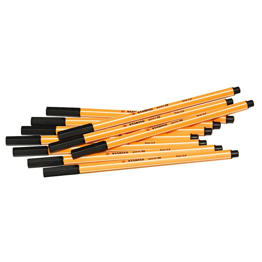 Fineliner - STABILO point 88 - paquet de 10 - noir Image du produit 