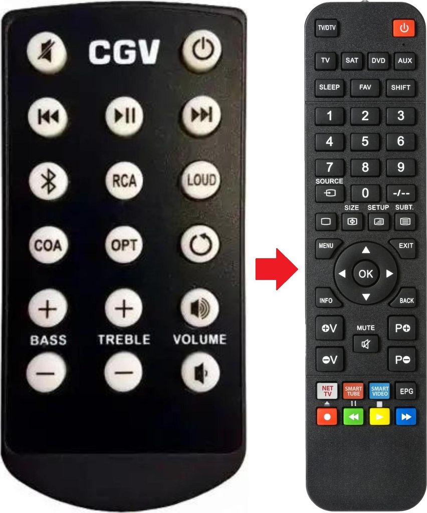 Fernbedienung geeignet für CGV MTV21BT