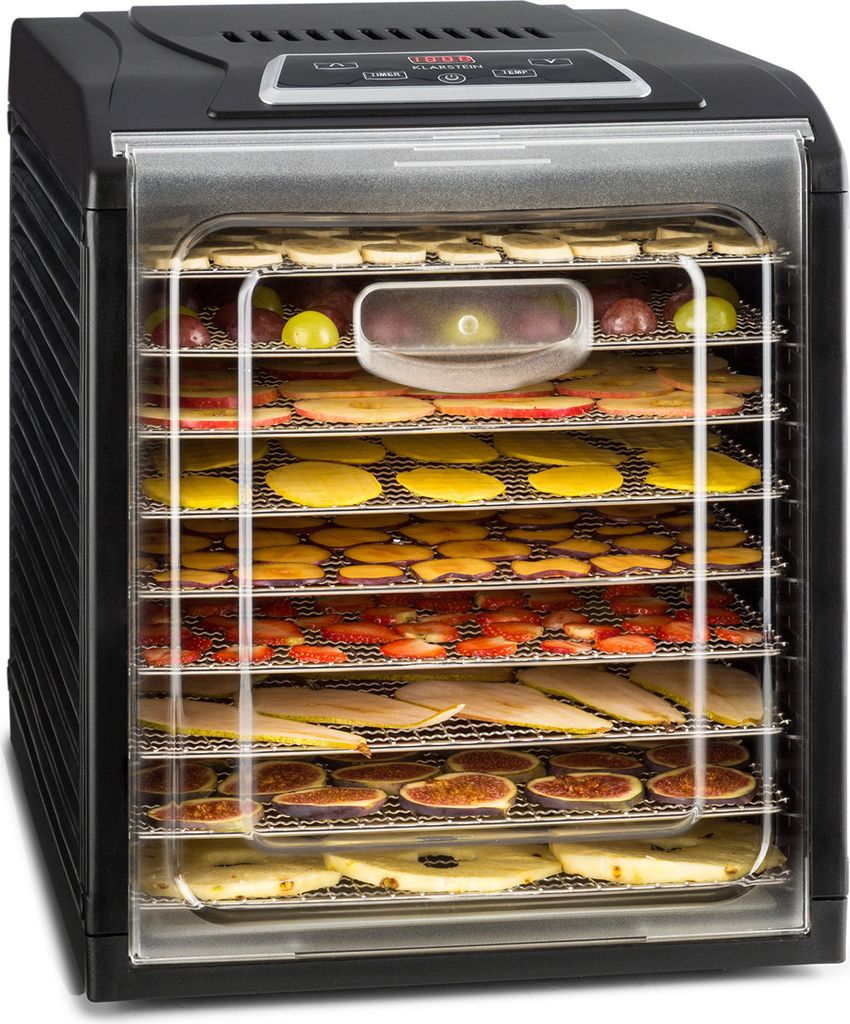 Klarstein Dörrautomat, Dörrgerät, Food Dehydrator, Dörrautomat aus Metall, Dehydrator Food Dryer, 9 Ablagen, 700 Watt, Touch-Display, Timer, Ed...