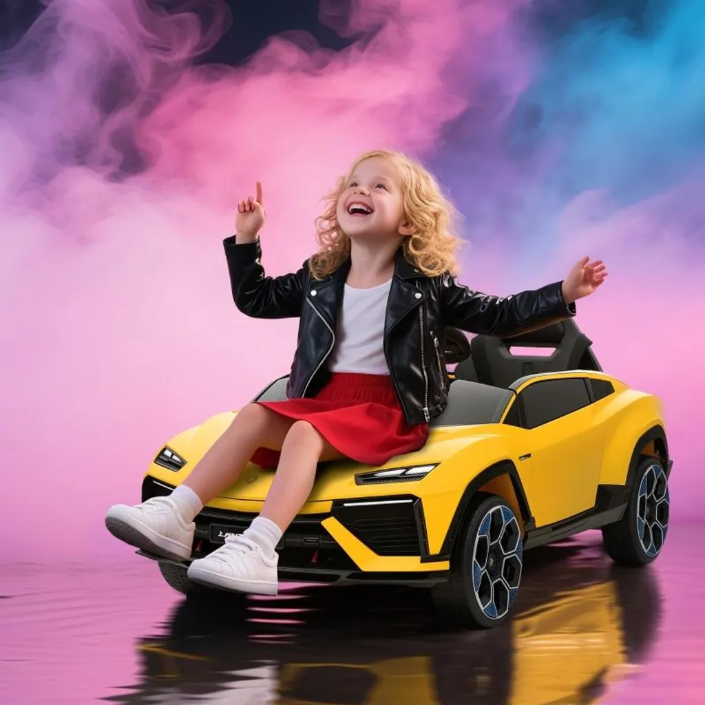 Fortuna Lai Voiture Électrique Enfants 12V avec Télécommande 2.4GHz Jaune - 2