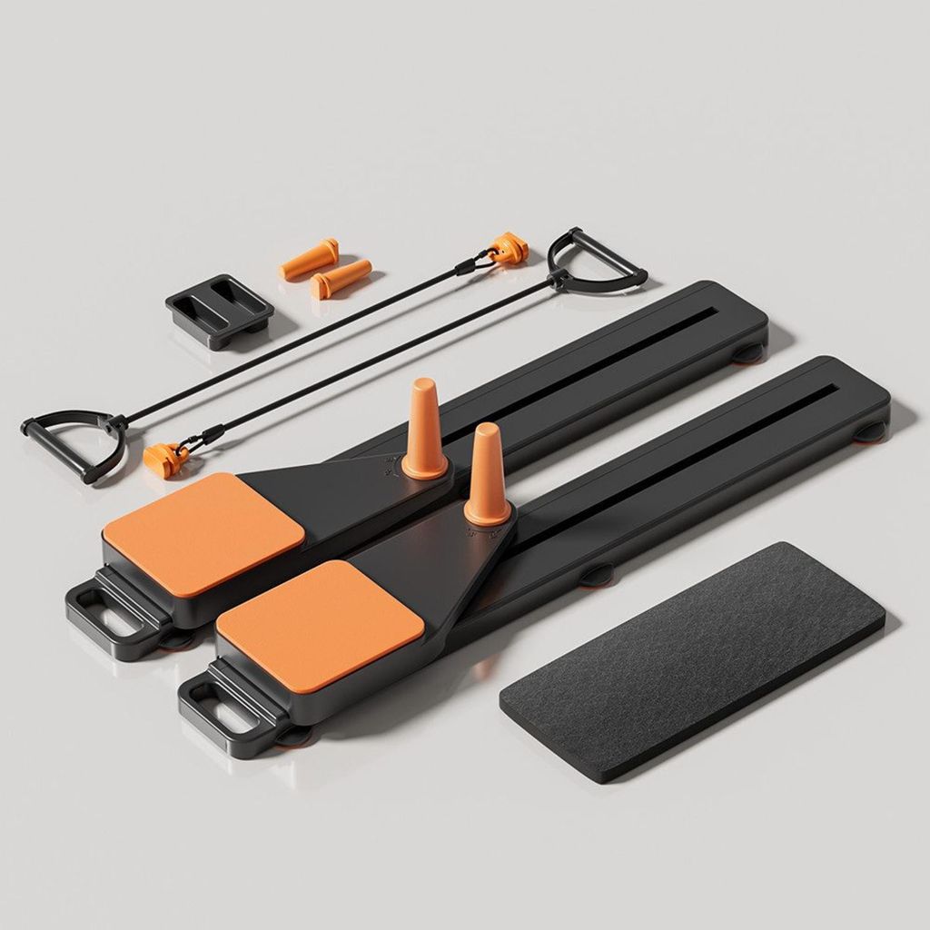 Pilates-Reformer 8-in-1-Fitnessboard & Pilates-Geräteset (Widerstandsbänder, Balance Board für Ganzkörpertraining), mit Ab Workout Ausrüstung