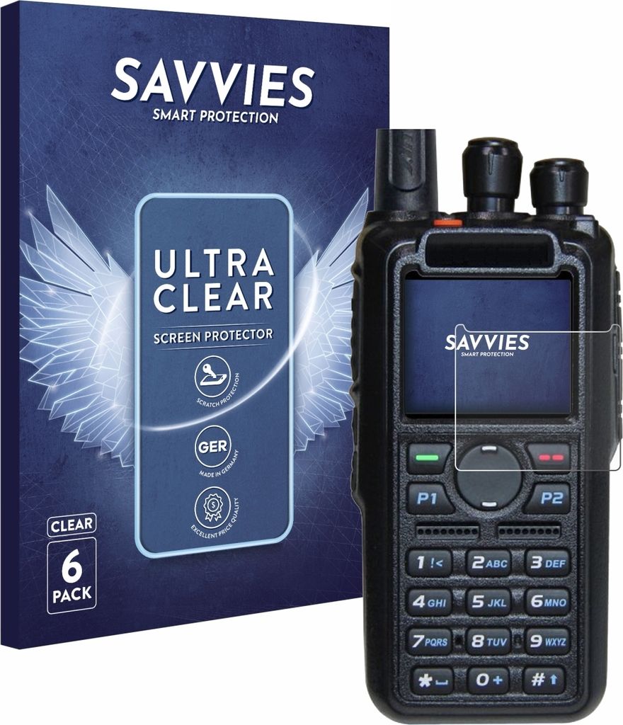 6x Für AnyTone AT-D878UV Plus Schutzfolie Savvies Displayschutz Display Schutz Folie Klar Transparent