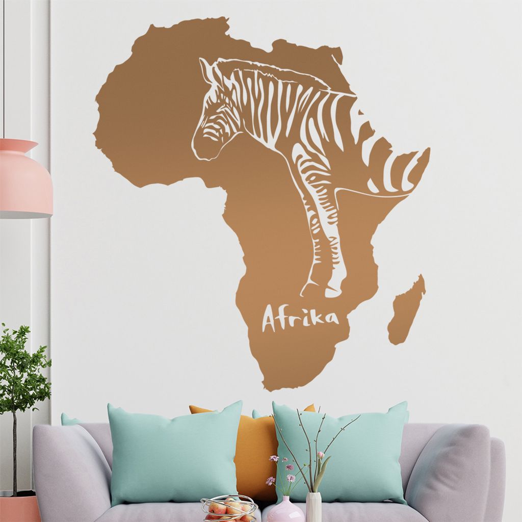 KIWISTAR Zebra u. Afrika Silhouette Umriss Wandtattoo in 6 Größen - Wandaufkleber Wall Sticker - Dekoration, Küche, Wohnzimmer, Schlafzimmer, Ba...