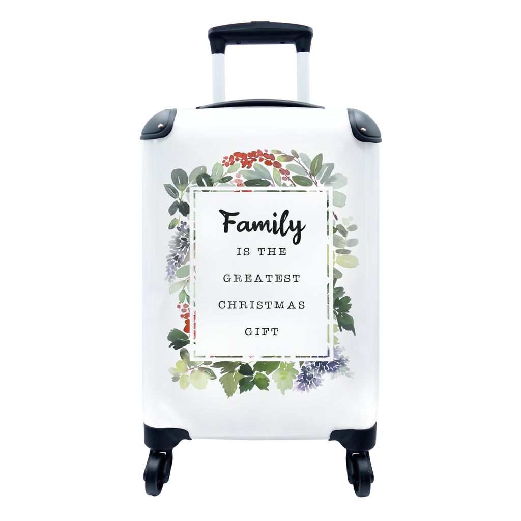 MuchoWow Koffer Handgepäck Trolley Rollkoffer Kleine Reisekoffer mit 4 Rollen - Weihnachten - Zitat - Familie - Cabin Size < 55x40x23 cm & 55x40...