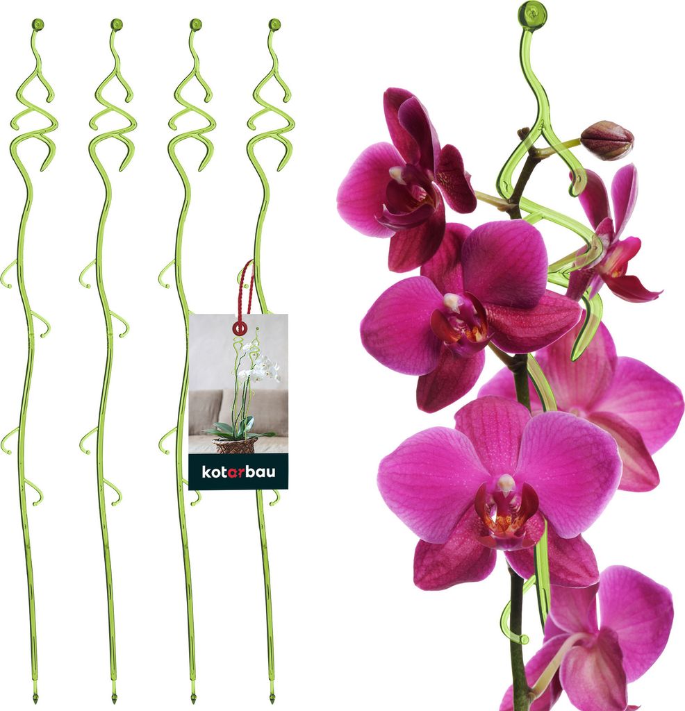 KOTARBAU® 4er Set Pflanzenstütze Grün PVC 55 cm Tannenbaum Produktbild 