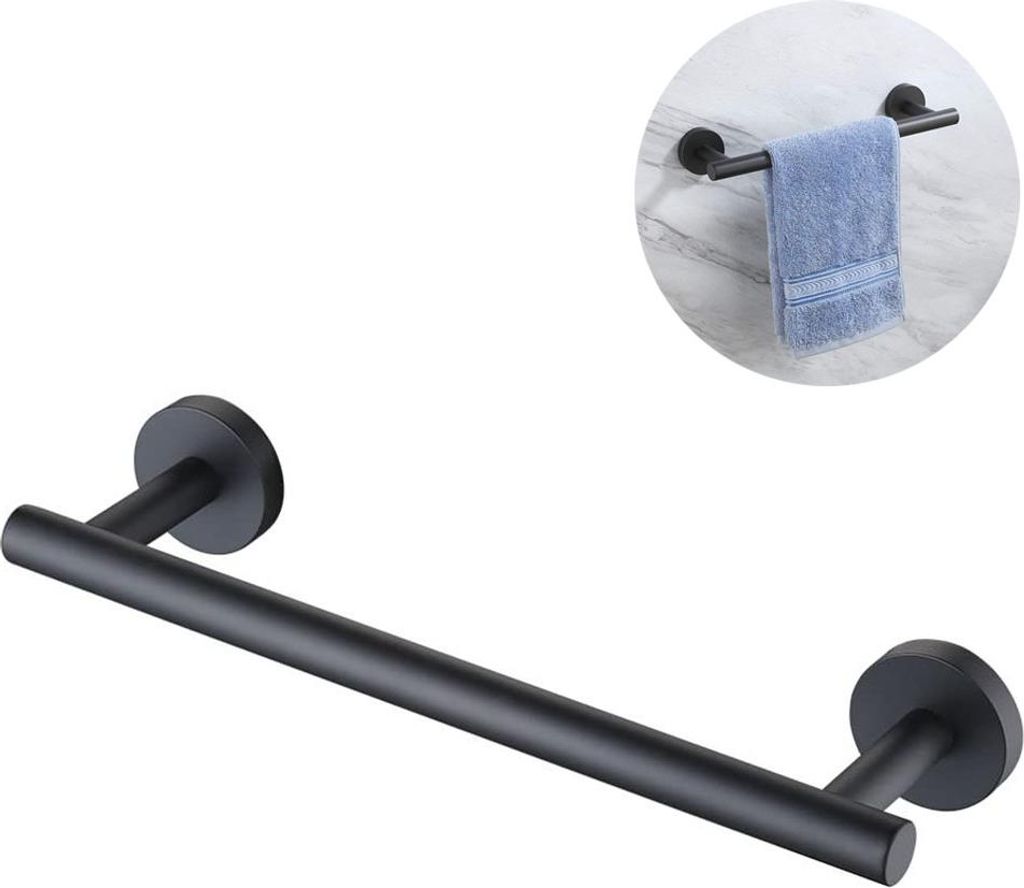 1 Stück Handtuchstange, Edelstahl 304 Mit ROSTFREI Für Badezimmer Und Küche In Schwarz