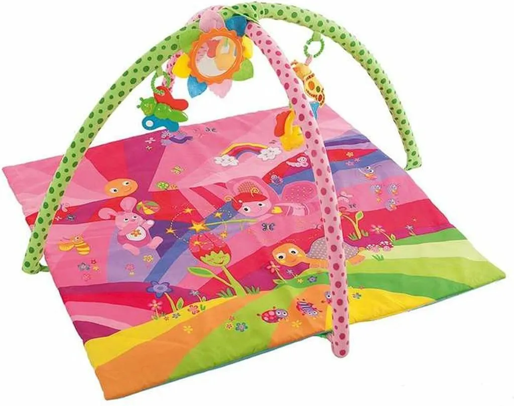 Tapis d'éveil à carreaux 90x84 cm - Accessoire de parc pour nourrisson