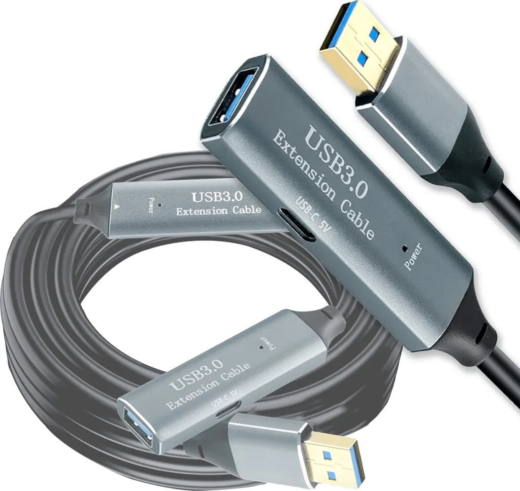 Rallonge USB amplifiée 10m pour caméra de surveillance et bureau
