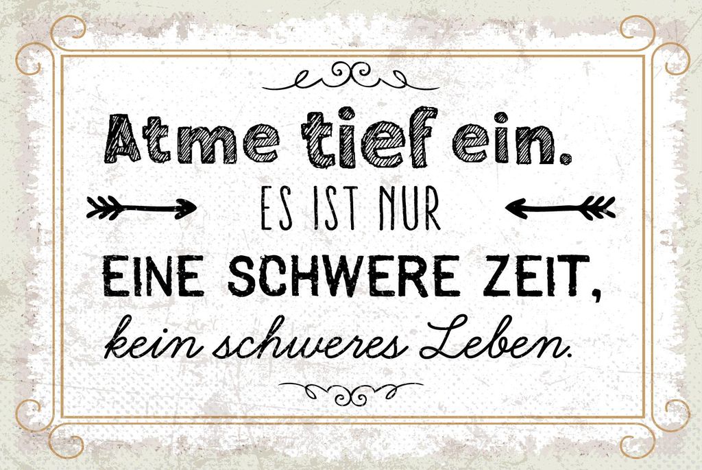 vianmo Holzschild 20x30 cm Atme tief ein. Es ist nur eine schwere Zeit