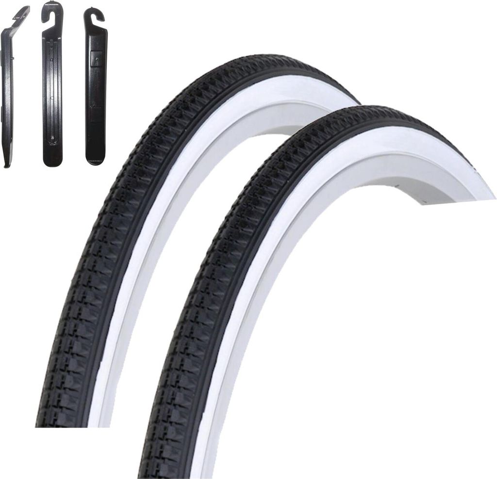Angebot-Set / 2 x Kenda K-103 27" Fahrradreifen in Weißwand Produktbild 