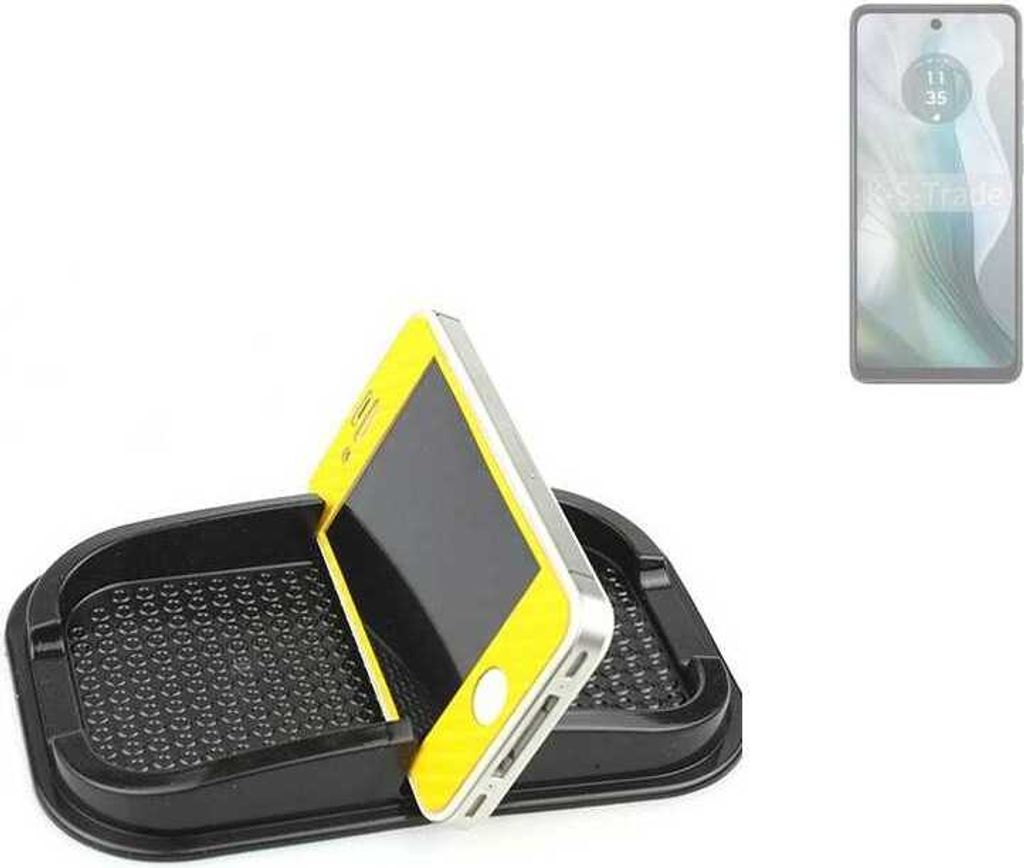 K-S-Trade Auto Anti Rutsch Matte Smartphone-Halter kompatibel mit Motorola Moto E14 Haft Pad Armaturenbrett Handy-Halterung Silikon