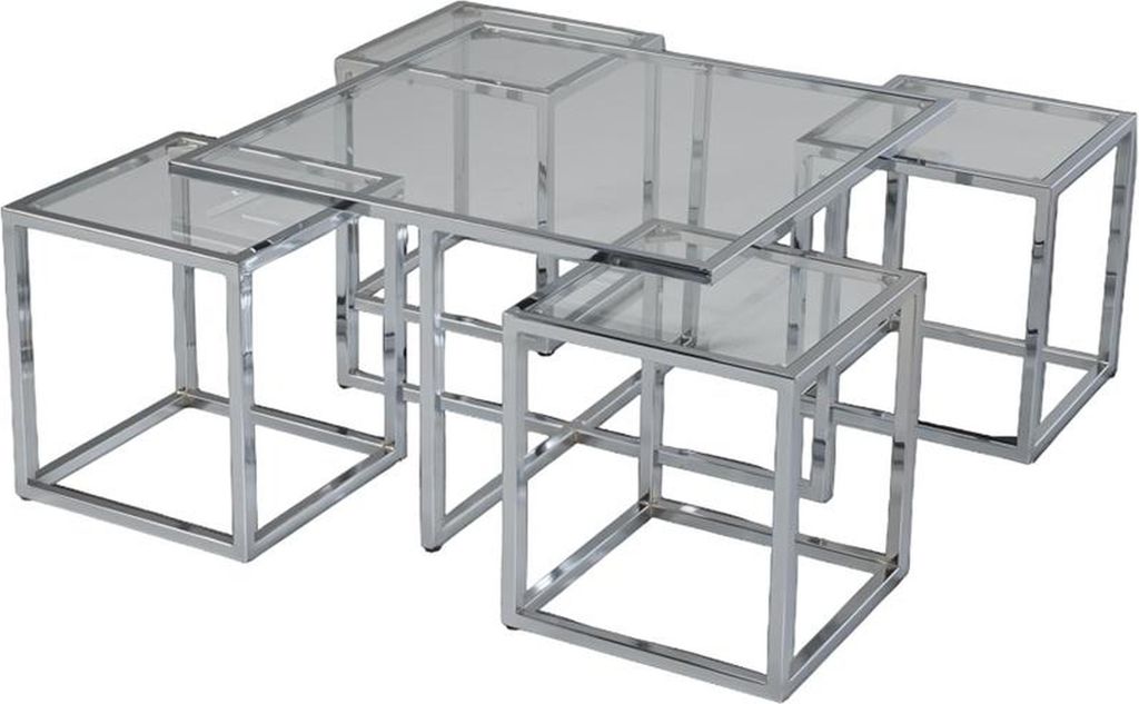 Couchtisch Luxus Design Metall Elegantes Möbel Wohnzimmer Silber Couchtische