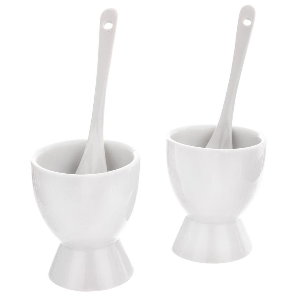 ORION Eierbecher-Set / Eieruntersetzer 2 Stück + Löffel