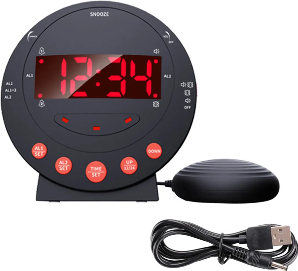 Réveil vibreur puissant avec alarme sonore renforcée pour lit et chambre