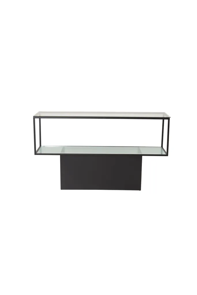 Maglehem Étagère Murale en Verre Noir 35x130 cm avec Tablette Design
