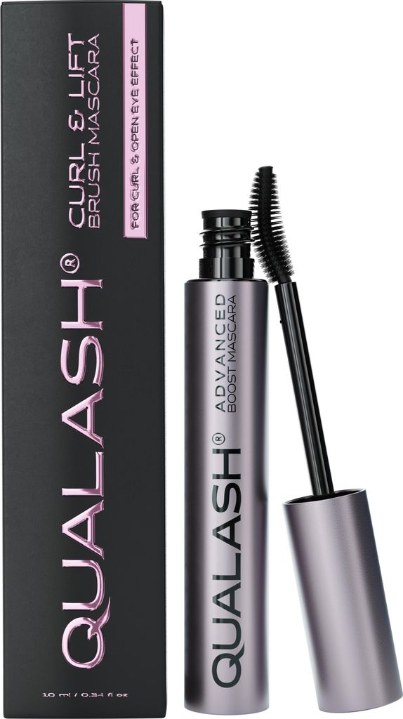 QUALASH Curl & Lift Brush Mascara, 10 ml - Pflegt, schwungvoll und hebt die Wimpern, wasserfest und trennend, verleiht einen sinnlichen Schwung o...