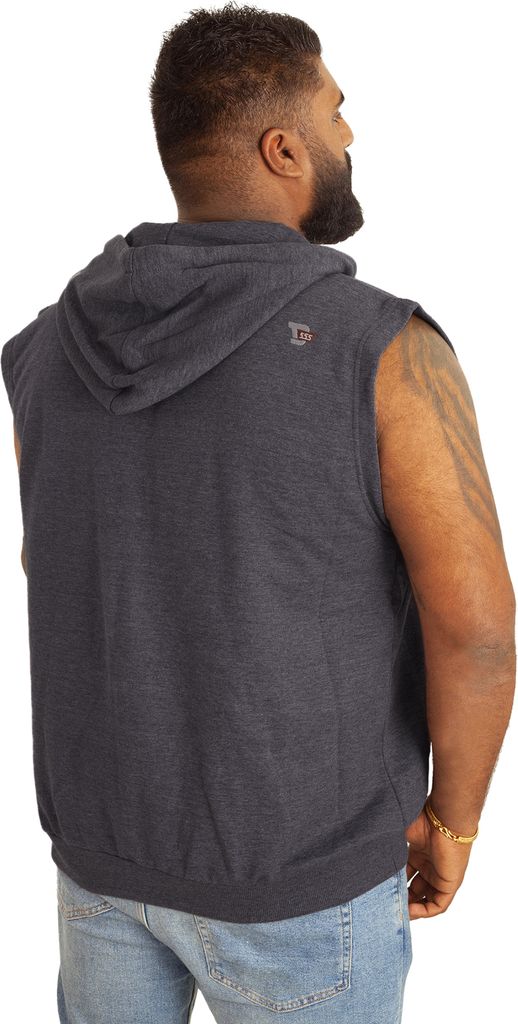 Duke Men's Blake Kingsize Sleeveless Hoody - 100% Leather, Zip Front (5XL, Navy) - View #11