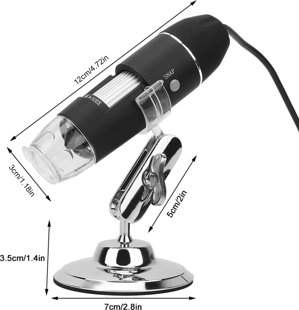Microscope numérique X4 1600X LED HD avec trépied réglable stable - 3
